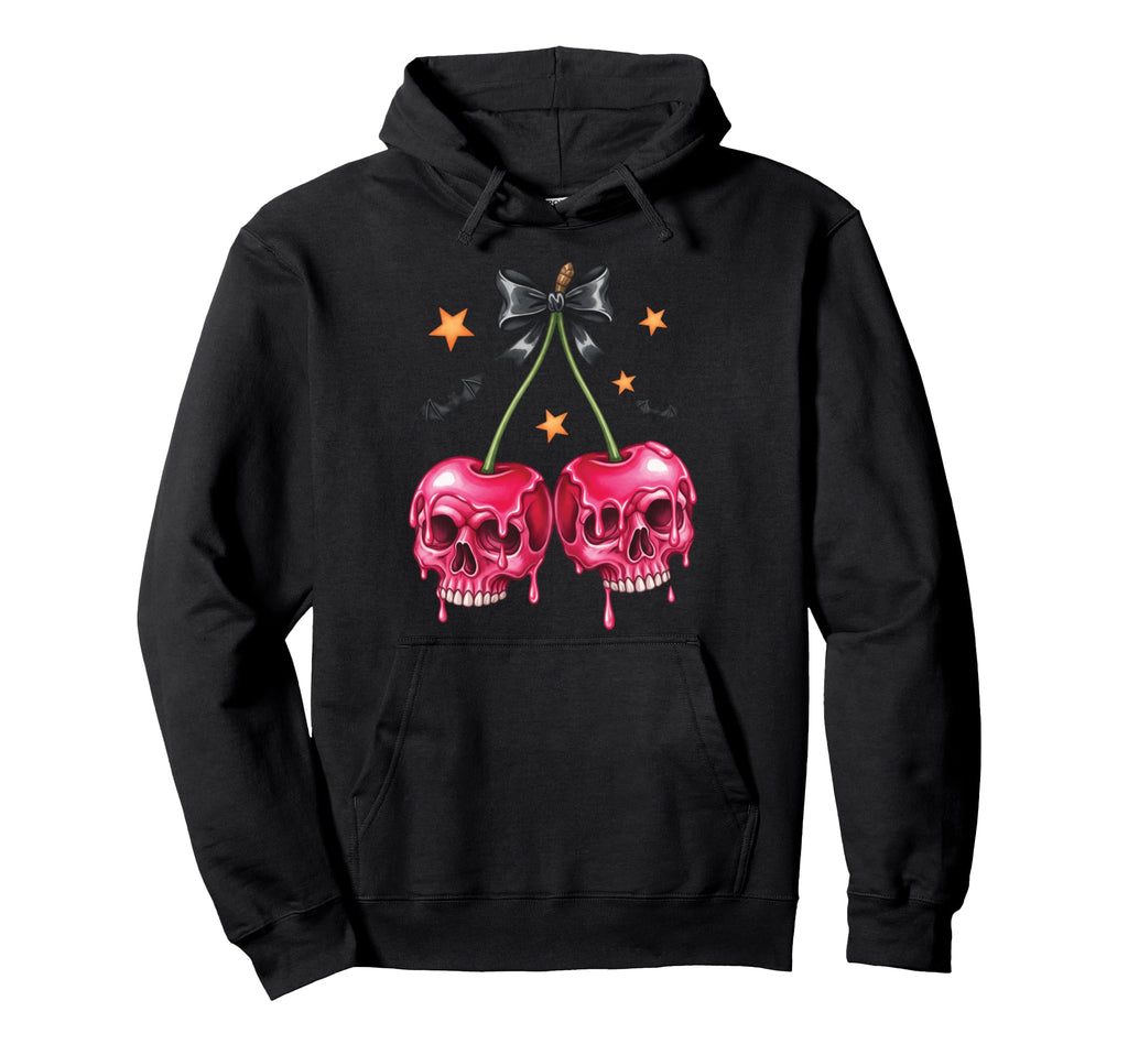Halloween Skull Cherries Dark Graphic Tee, Sweatshirt & Hoodie