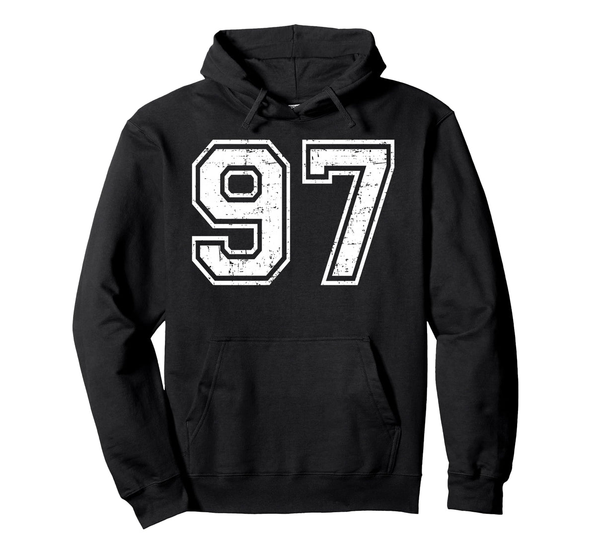 97 Number Ninety Seven Team Sports Grunge Hoodie - Unique Graphic Unisex